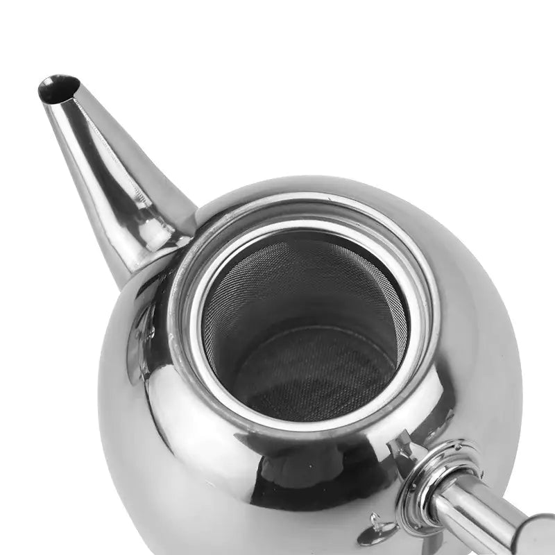 Stainless steel teapot with strainer – TeaElegance – alternate product view 2