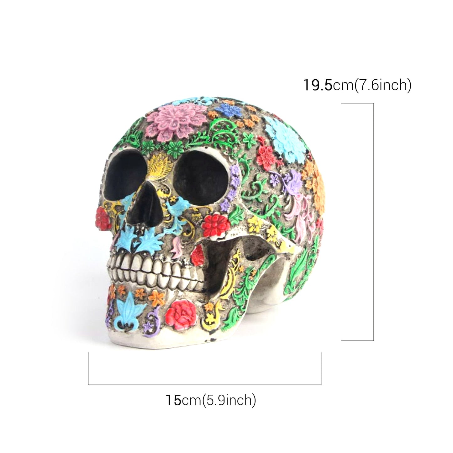 Decorative Sugar Skull Statue – Gothic Seasonal Accent – alternate product view 4