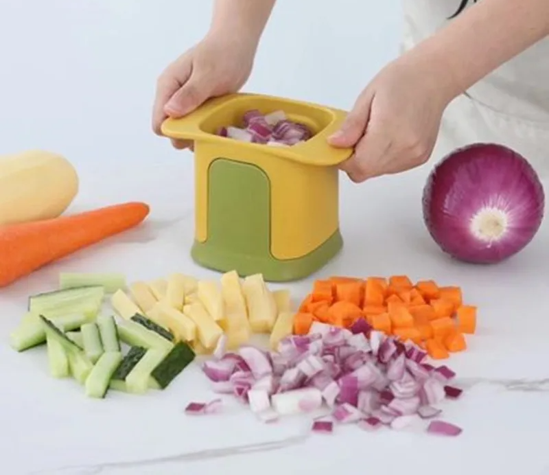 Vegetable cutter hand pressure mechanism for chips and cubes – alternate product view 7