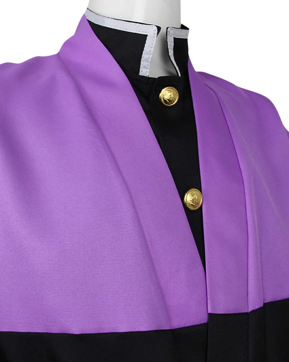 Mens Demon Hunter Costume Japanese Slayer Purple Sleeveless Kimono and Black Uniform Suit for Halloween – alternate product v