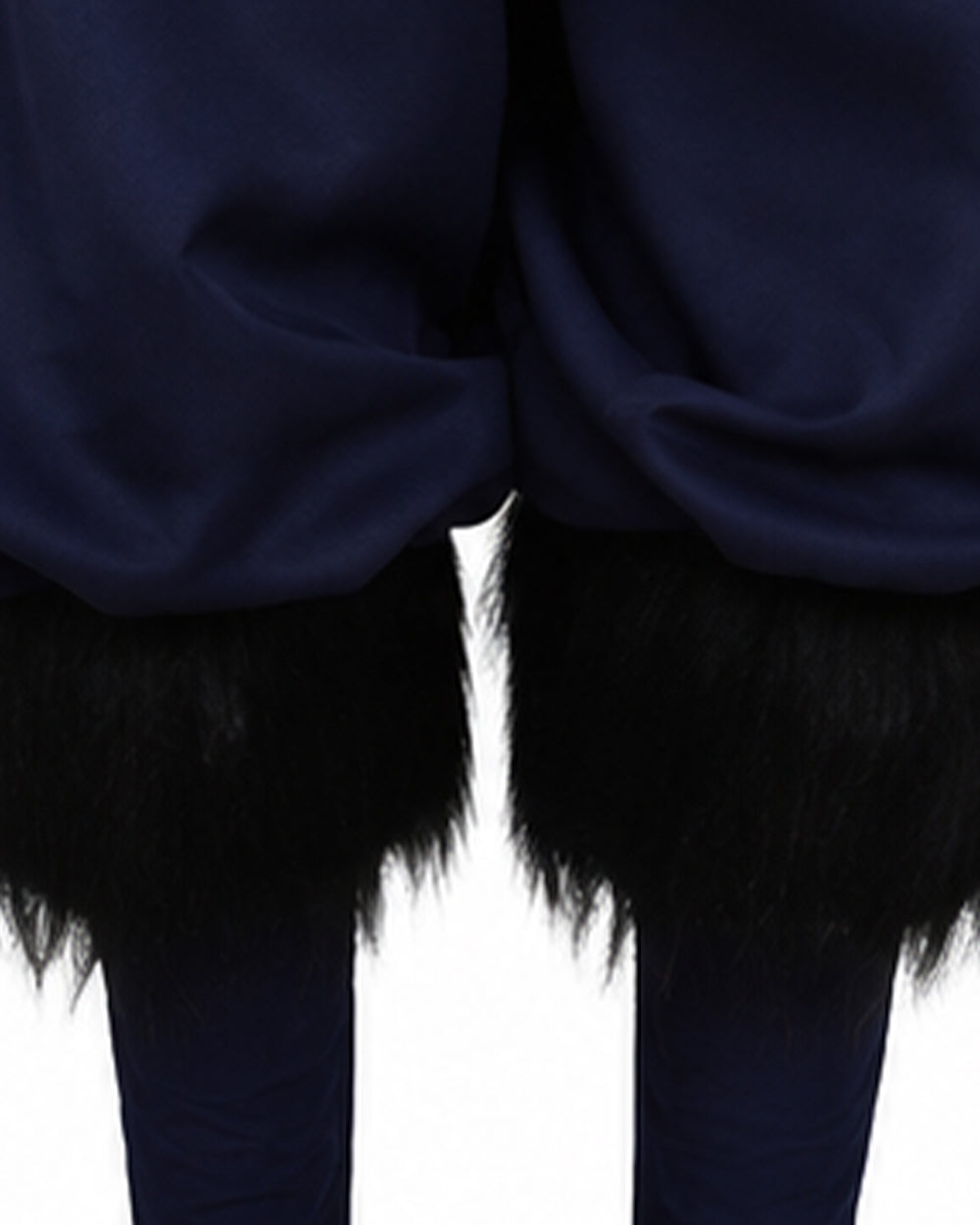 Women Wild Beast Costume White Tube Top Faux Fur Skirt and Blue Pants Socks Wraps Set for Halloween – alternate product view 