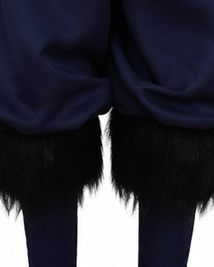 Women Wild Beast Costume White Tube Top Faux Fur Skirt and Blue Pants Socks Wraps Set for Halloween – alternate product view 