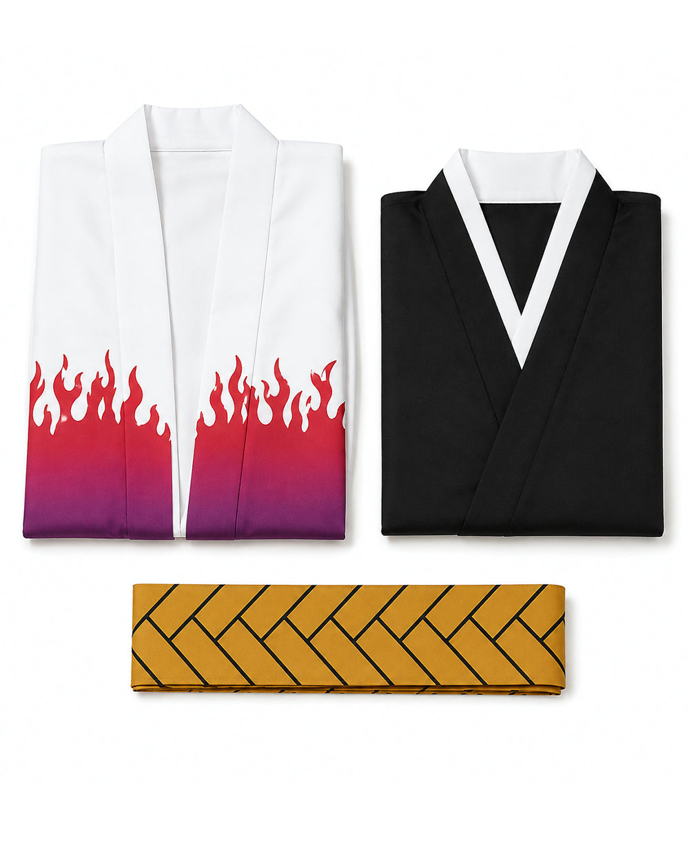 Adult Slayer Leader Costume Japanese White to Pink Gradient Kimono Robe Set for Anime Expo – alternate product view 4