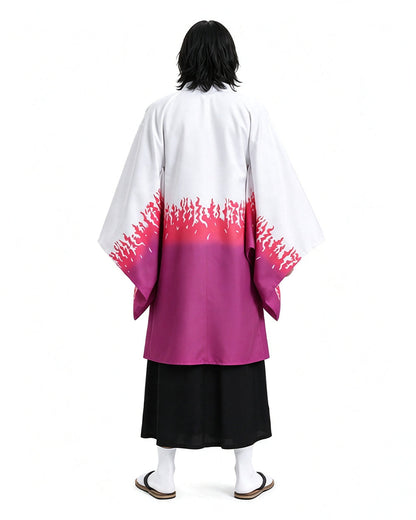Adult Slayer Leader Costume Japanese White to Pink Gradient Kimono Robe Set for Anime Expo – alternate product view 3