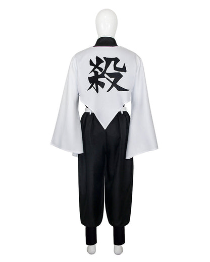 Adult Wind Hashira Style Costume Open Front Black Uniform with White Belt Suit for Comic-con – alternate product view 6