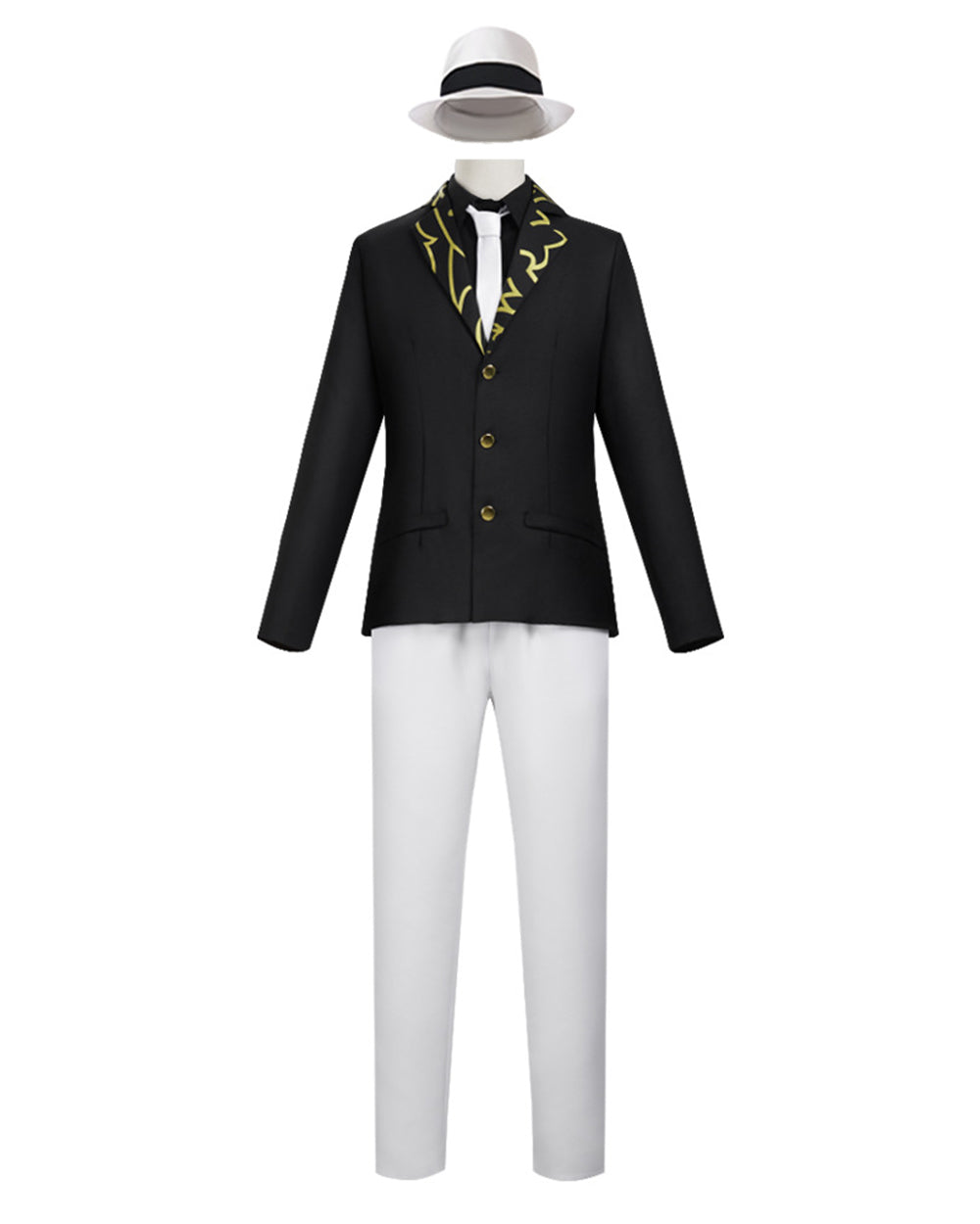 Mens Demon King Costume Black Jacket Pants Shirt and Hat Suit for Dress-up Party – alternate product view 4