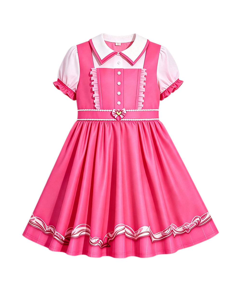 Pink Princess Dress Movie 5 Short Sleeve Dress and Wig for Themed Cosplay Party – alternate product view 7