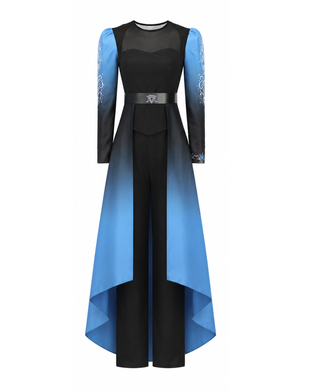 Princess Chloe Costume Blue Gradient Long Sleeve Cape Top Pants Belt and Gloves for Girls Women Dress-up – alternate product 
