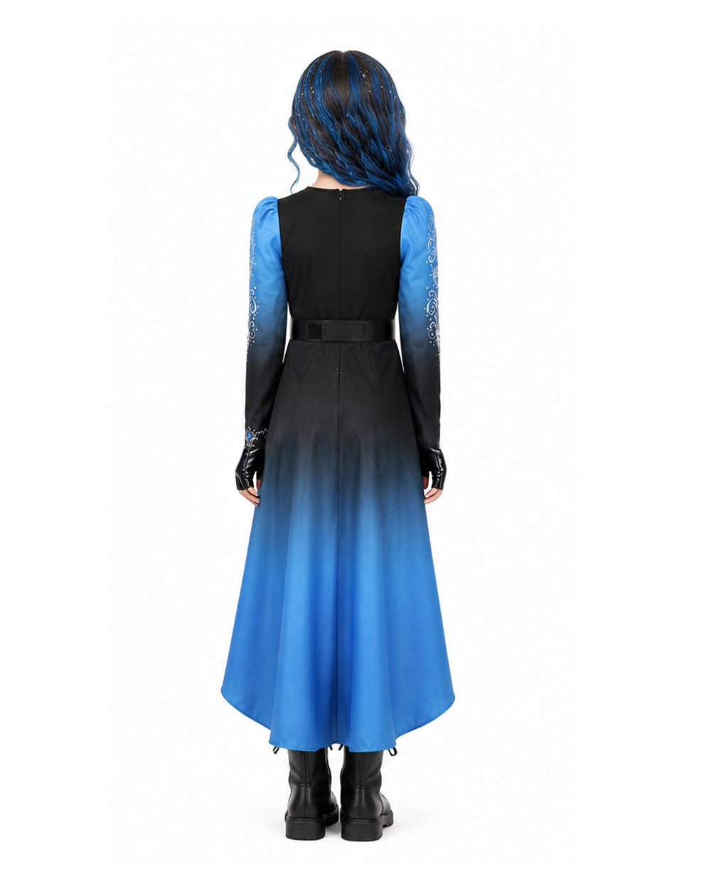 Princess Chloe Costume Blue Gradient Long Sleeve Cape Top Pants Belt and Gloves for Girls Women Dress-up – alternate product 