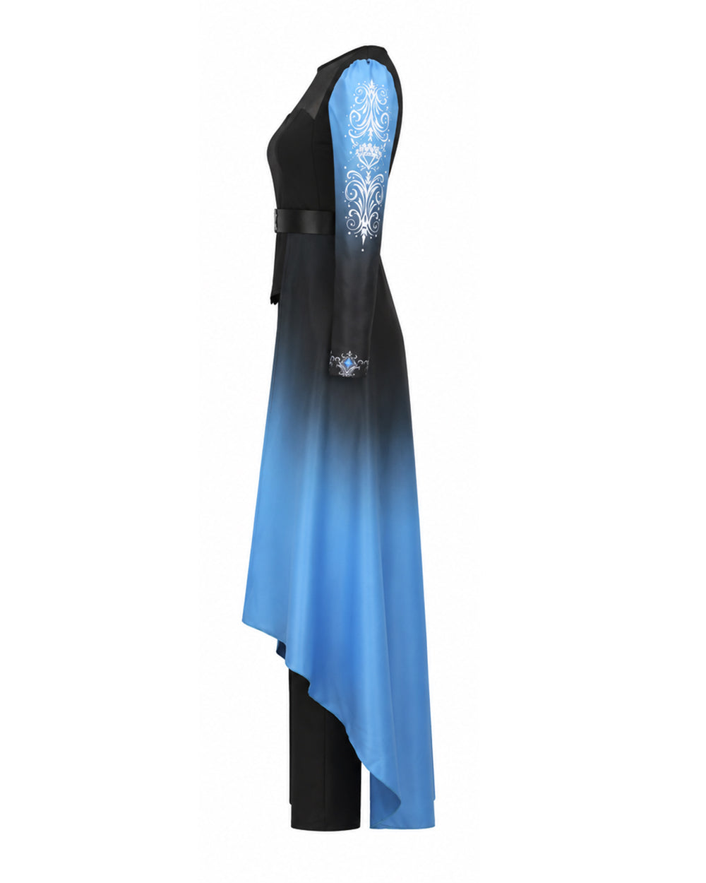 Princess Chloe Costume Blue Gradient Long Sleeve Cape Top Pants Belt and Gloves for Girls Women Dress-up – alternate product 