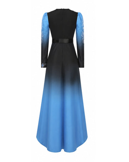 Princess Chloe Costume Blue Gradient Long Sleeve Cape Top Pants Belt and Gloves for Girls Women Dress-up – alternate product 