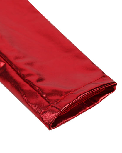 Red Princess Costume Queen of Hearts Daughter Metallic Shiny Jacket Shirt Pants 3pcs Suit for Dress-up – alternate product vi