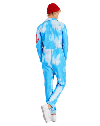 Royal Sailor Twin Costume Blue Jumpsuit with Striped Shirt and Hat for Kids Adults Halloween Cosplay – alternate product view