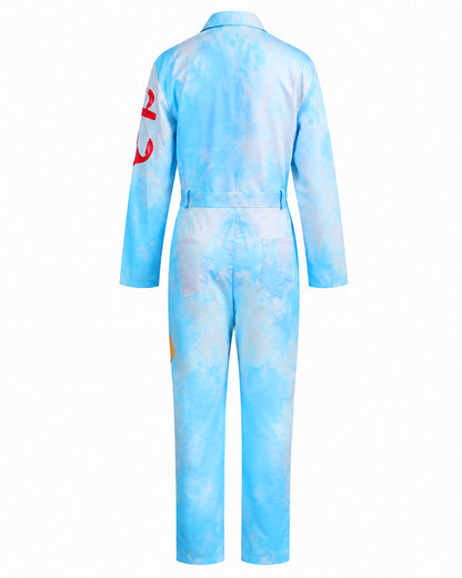 Royal Sailor Twin Costume Blue Jumpsuit with Striped Shirt and Hat for Kids Adults Halloween Cosplay – alternate product view