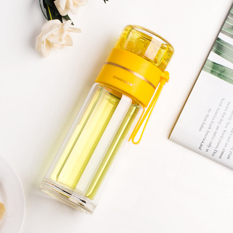 Double-Wall Glass Infuser Bottle – Clear Tea Drinkware – alternate product view 11