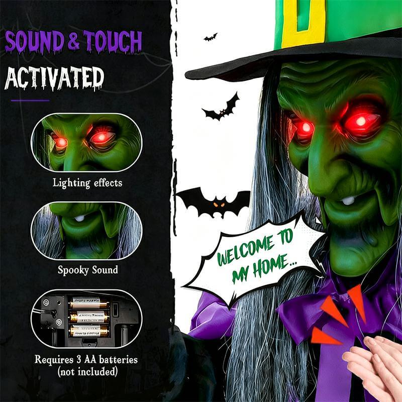 11.5ft Flying Witch on Broom Halloween Decor – alternate product view 2