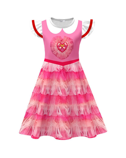 Toddler Girls Pink Princess Dress and Crossbag 2pcs Suit for Cosplay Events – alternate product view 6