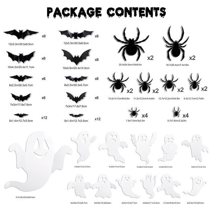 104PCS Halloween 3D Lighted Bats / Spider / Ghost Wall Decors – alternate product view 8
