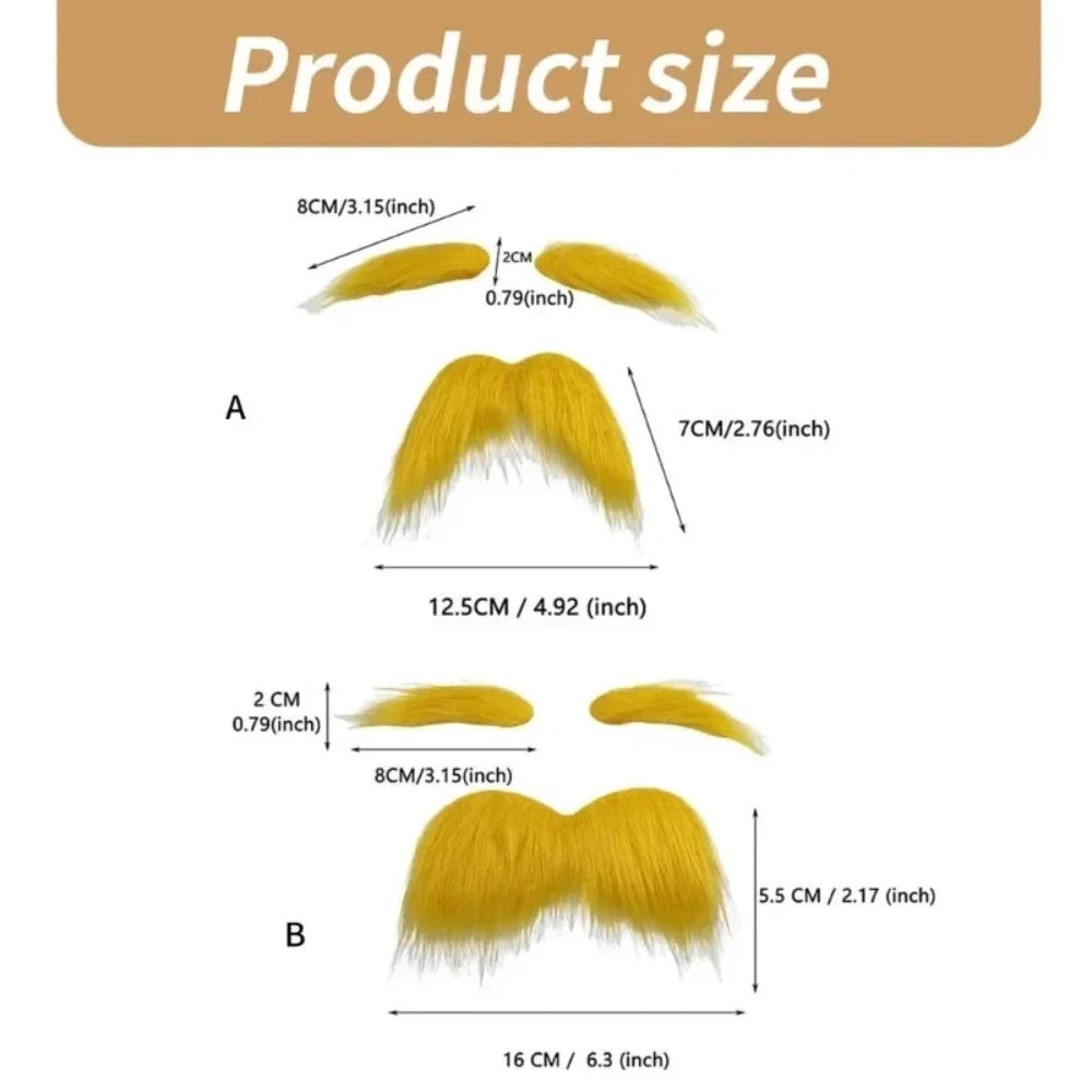 Halloween Accessories Adhesive Mustache Eyebrows Set Costume – alternate product view 5