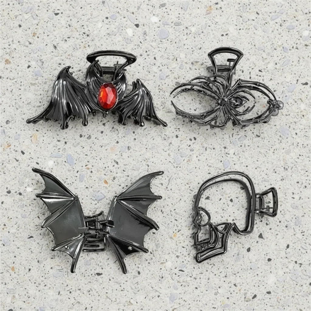 Halloween Accessories Hair Clips Spider Bat Designs – alternate product view 4