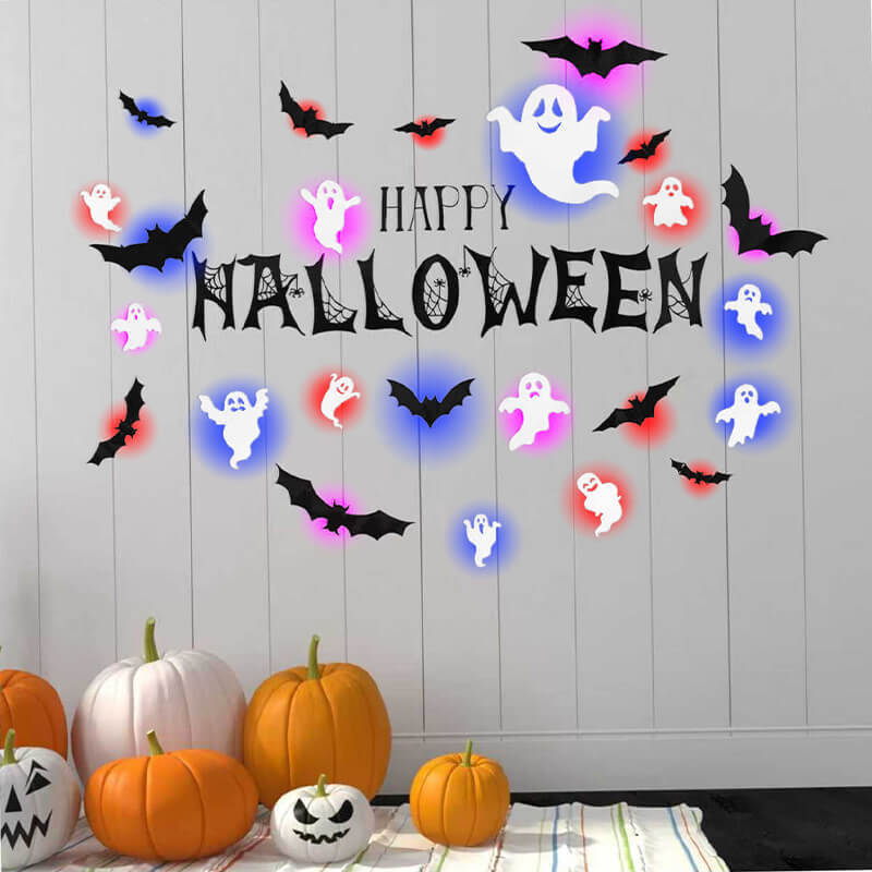 104PCS Halloween 3D Lighted Bats / Spider / Ghost Wall Decors – alternate product view 4
