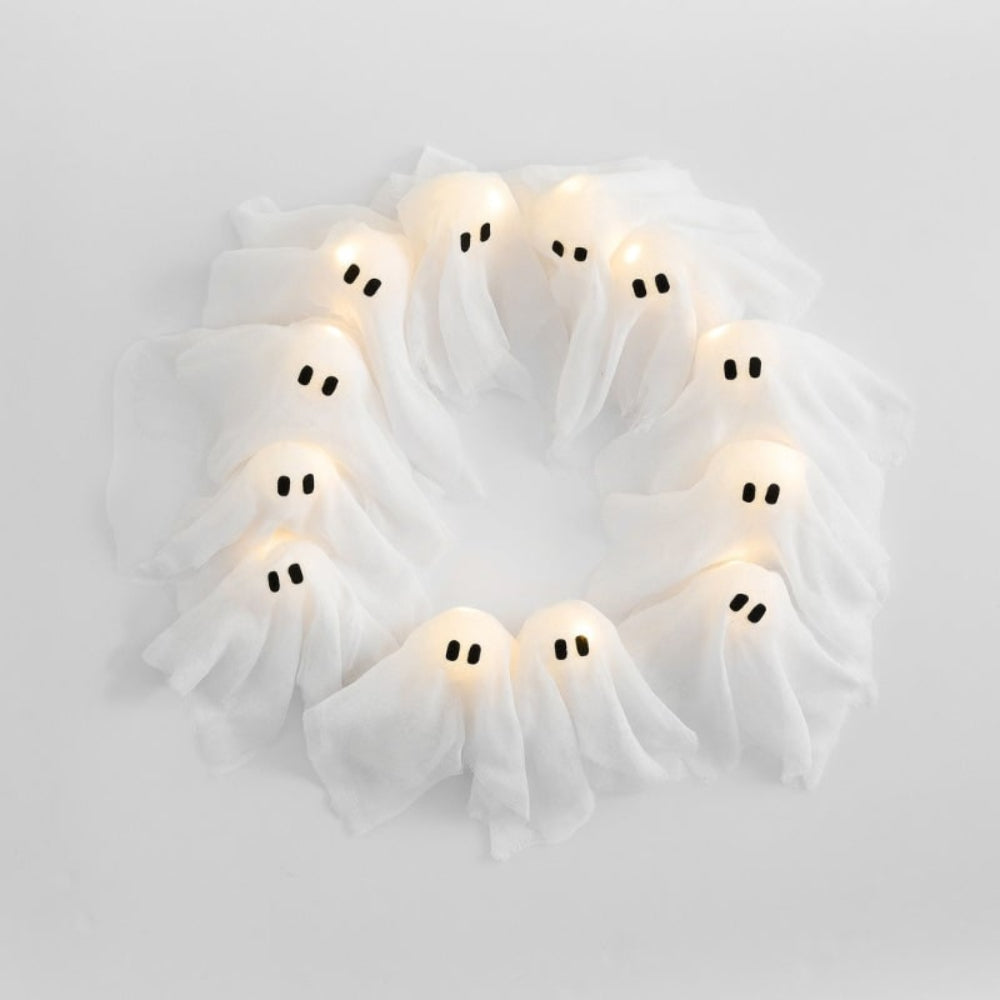 Halloween Decoration Ghost Wreath LED Lighted Design – alternate product view 2