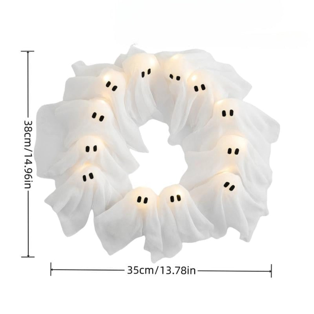 Halloween Decoration Ghost Wreath LED Lighted Design – alternate product view 4