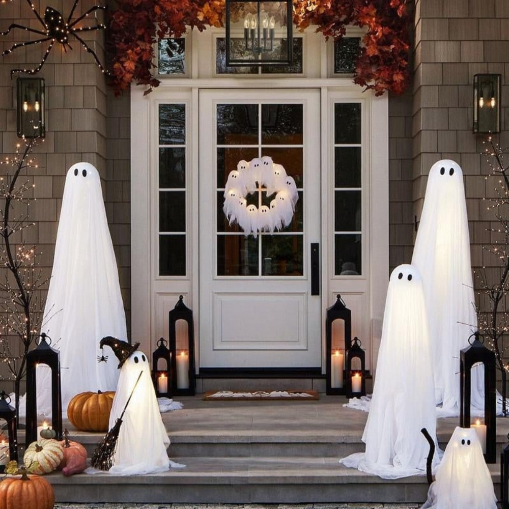 Halloween Decoration Ghost Wreath LED Lighted Design – alternate product view 5