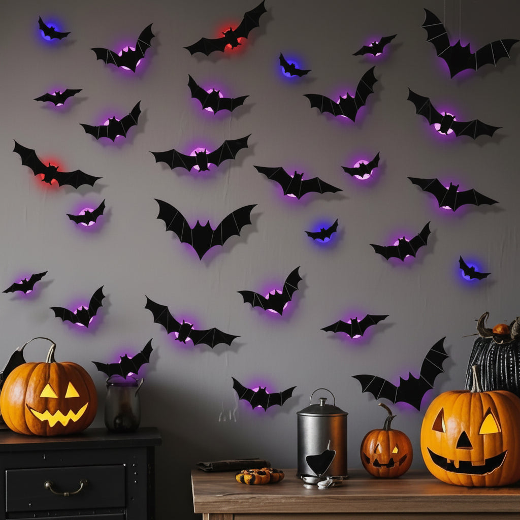 Halloween Decoration LED Bat Lights Wall Art Display – alternate product view 2