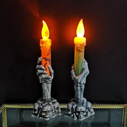 Halloween Decoration Skull Candle Holders Spooky Design