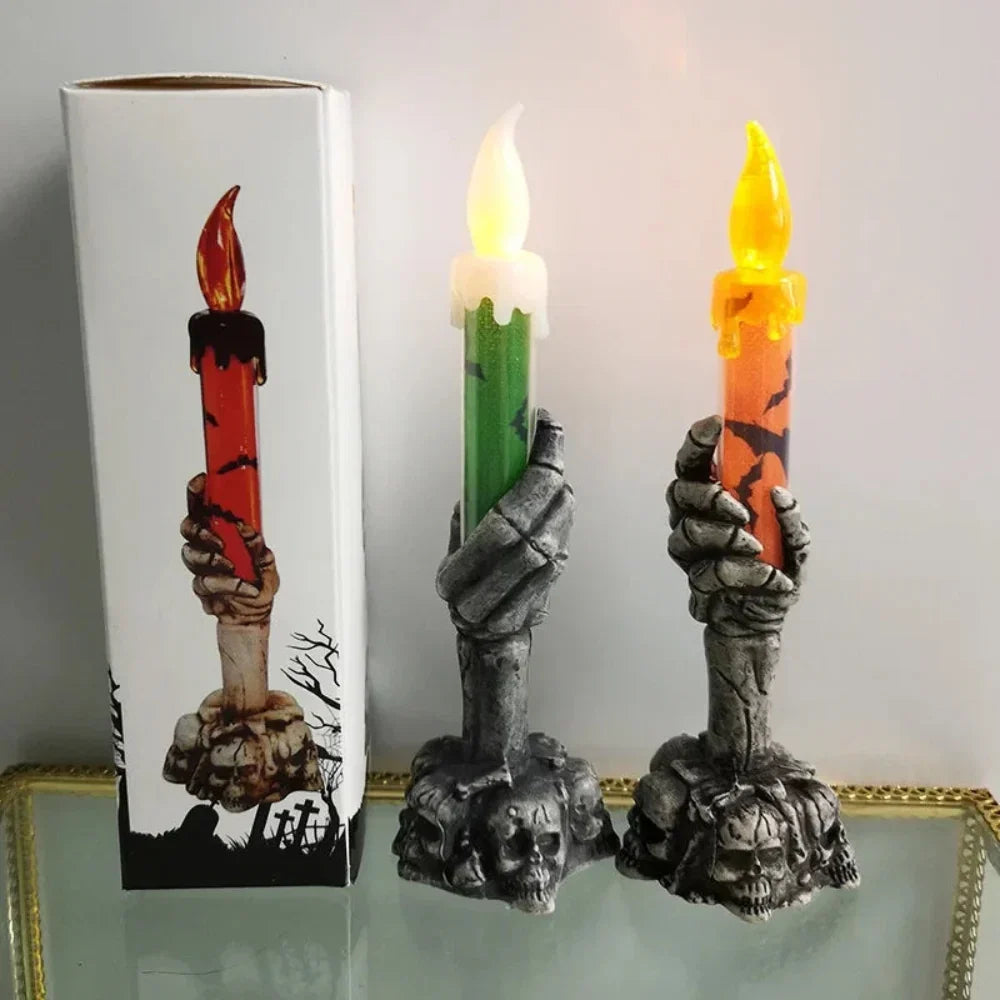 Halloween Decoration Skull Candle Holders Spooky Design – alternate product view 4