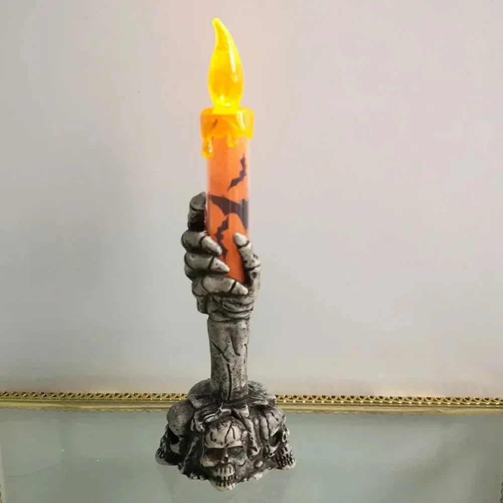 Halloween Decoration Skull Candle Holders Spooky Design – alternate product view 2