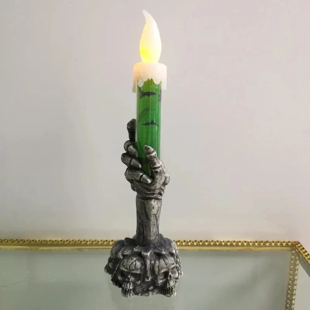 Halloween Decoration Skull Candle Holders Spooky Design – alternate product view 3