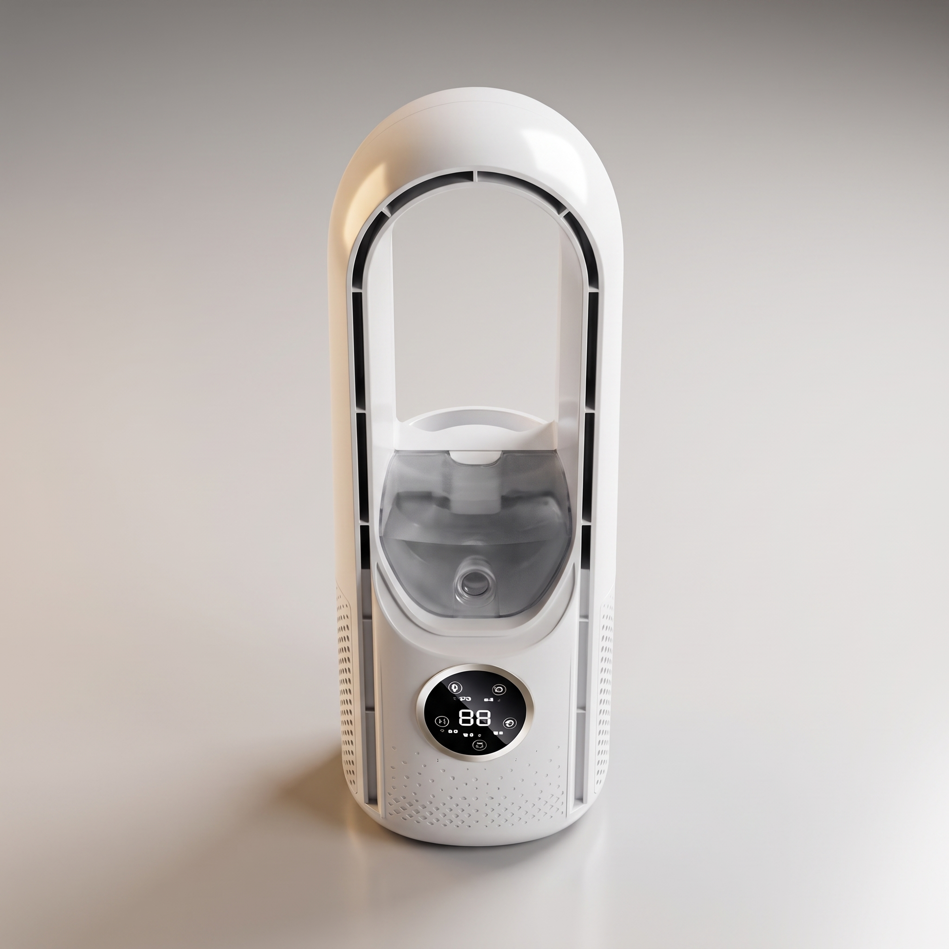 Bladeless portable air conditioner top view