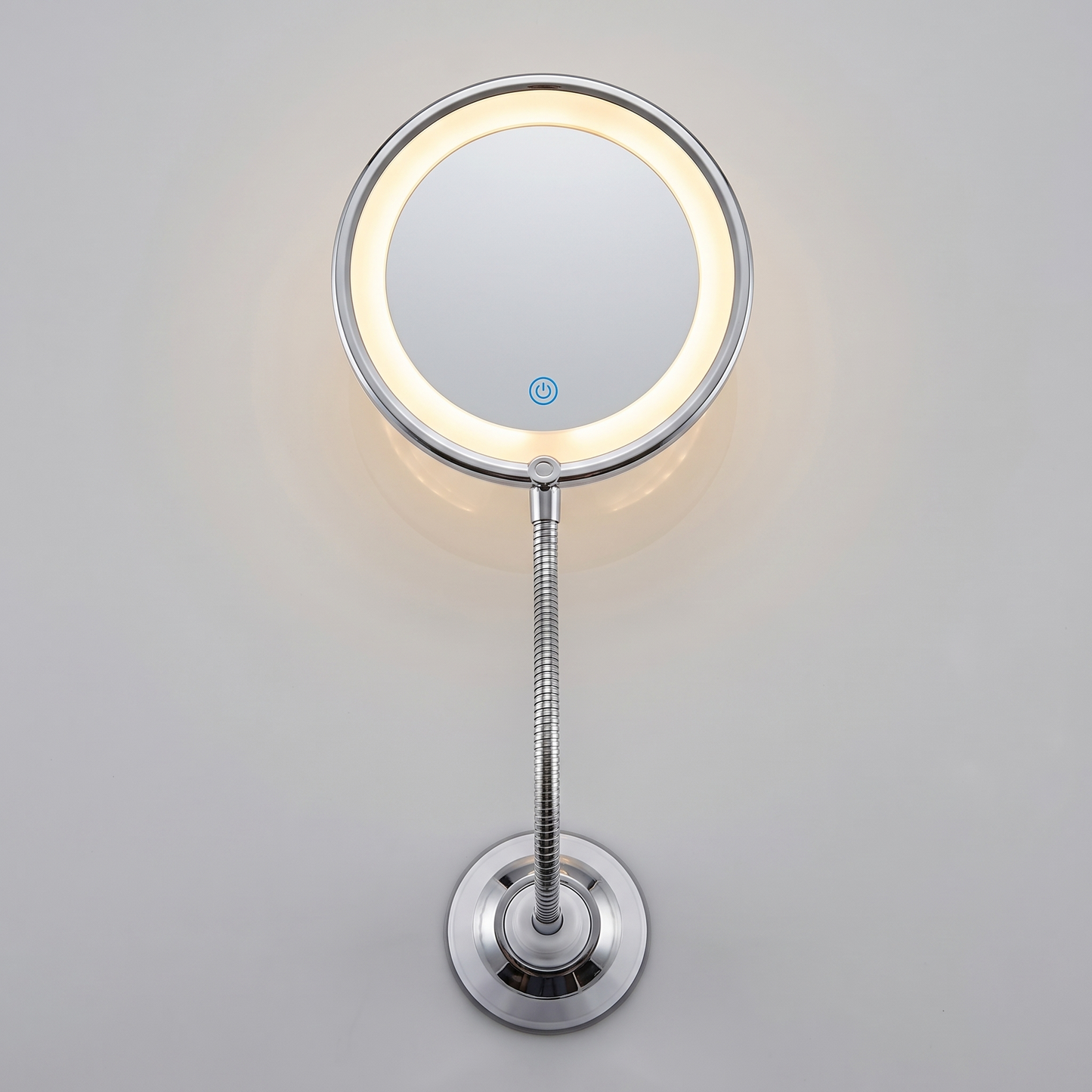 LED magnifying vanity mirror top
