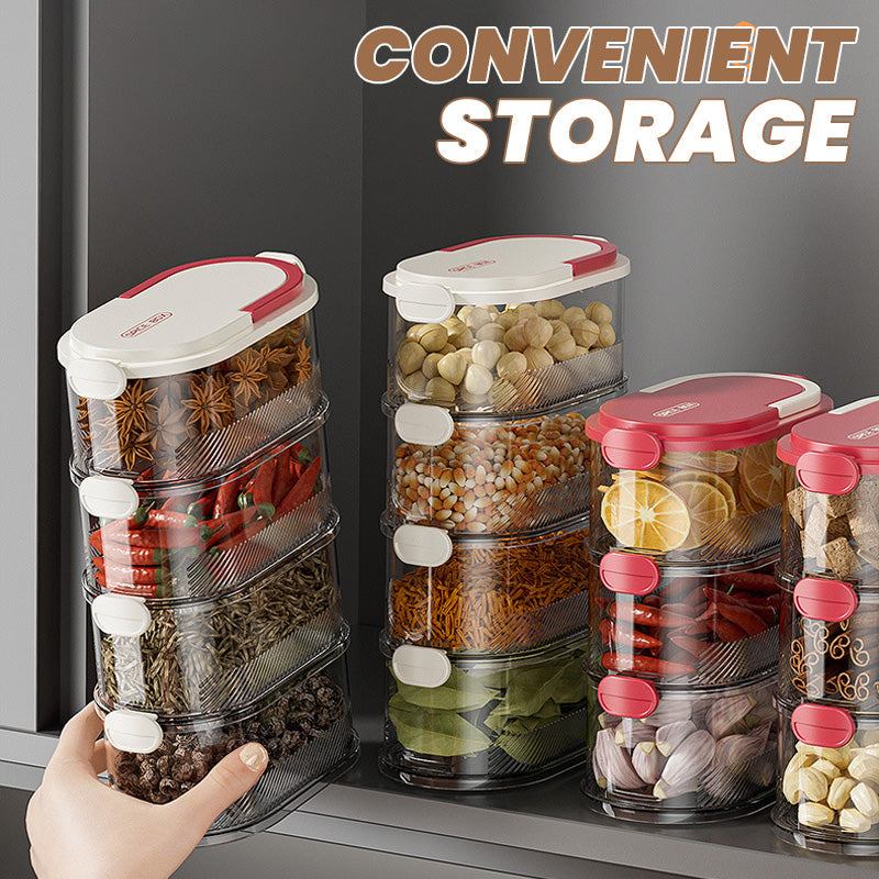 Stackable spice rack - stay fresh, access quickly