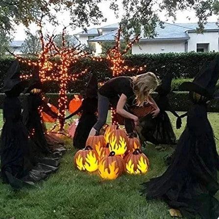 Outdoor Lighted Witch Stake Decoration for Halloween Yard Displays – alternate product view 4