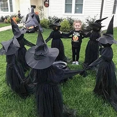 Outdoor Lighted Witch Stake Decoration for Halloween Yard Displays – alternate product view 3