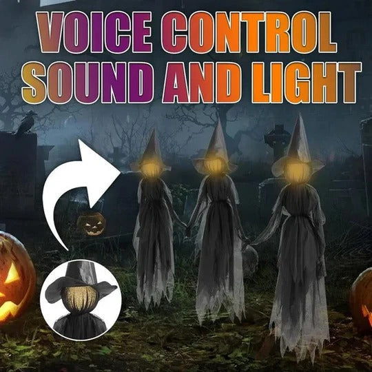 Outdoor Lighted Witch Stake Decoration for Halloween Yard Displays – alternate product view 2