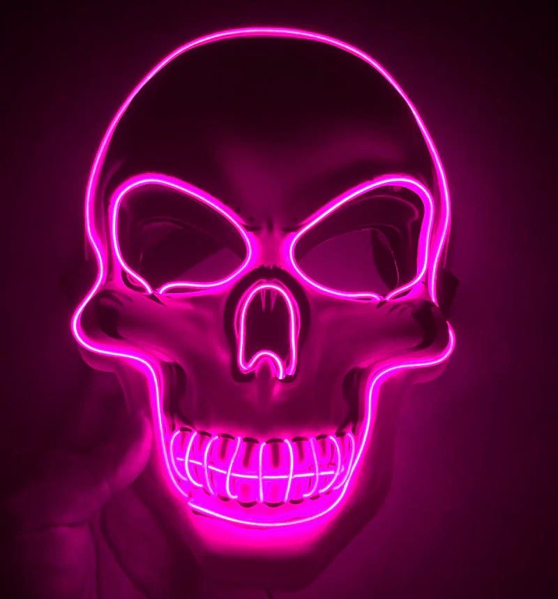 LED Skeleton Mask for Halloween and Costume Events – alternate product view 6