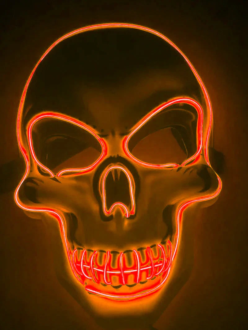 LED Skeleton Mask for Halloween and Costume Events – alternate product view 5