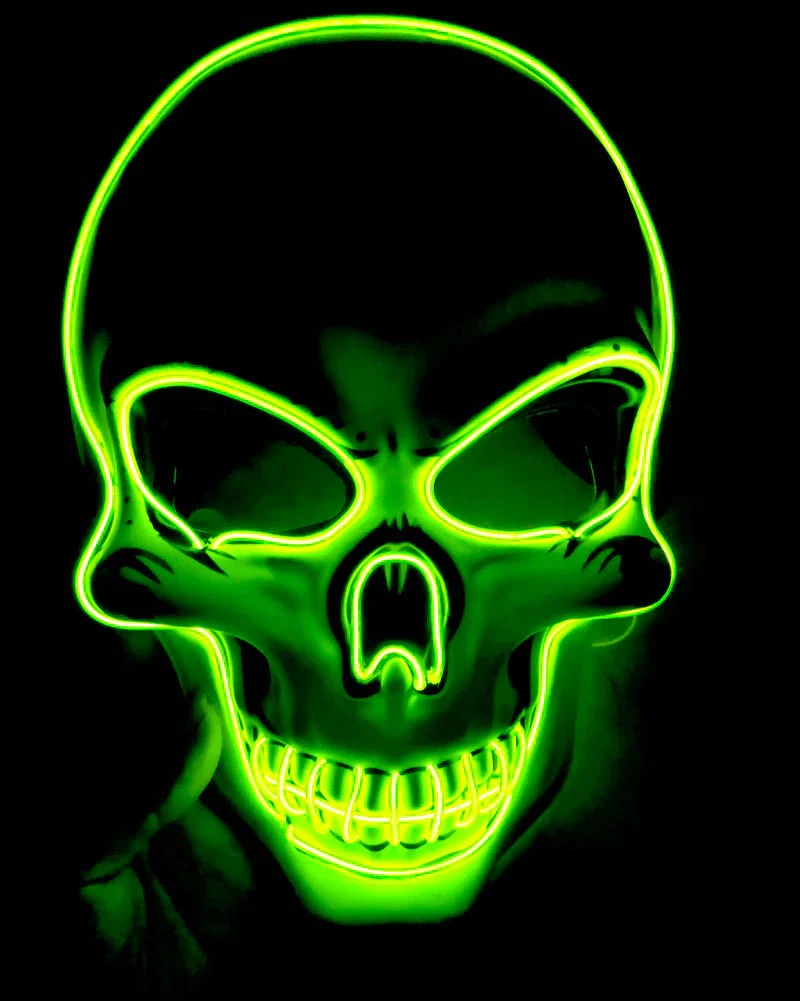 LED Skeleton Mask for Halloween and Costume Events – alternate product view 3