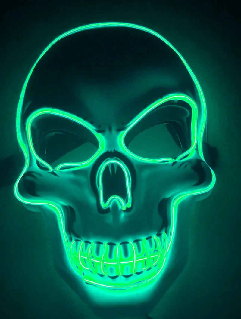 LED Skeleton Mask for Halloween and Costume Events – alternate product view 2