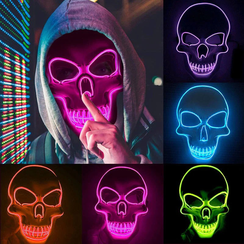 LED Skeleton Mask for Halloween and Costume Events – alternate product view 11