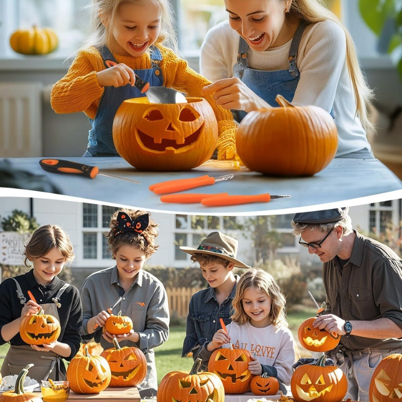 36 Pcs Pumpkin Carving Kit with 4 Candles Lights & 20 Pumpkin Stencils – alternate product view 7