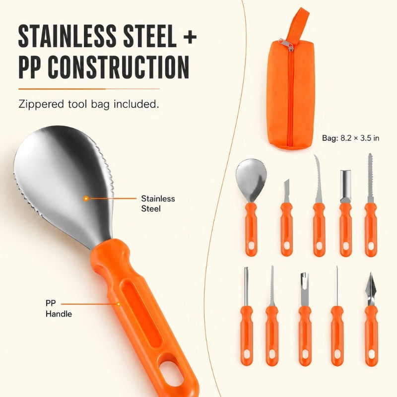 36 Pcs Pumpkin Carving Kit with 4 Candles Lights & 20 Pumpkin Stencils – alternate product view 6