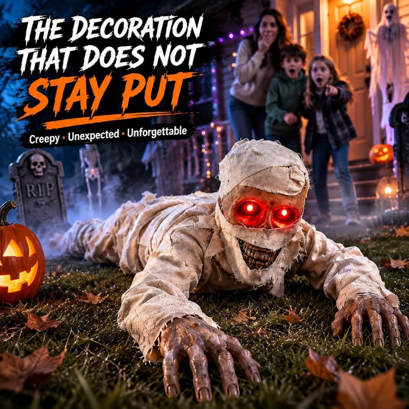 42-Inch Sound-Activated Crawling Mummy with Glowing Red Eyes, Halloween Decorations – alternate product view 6