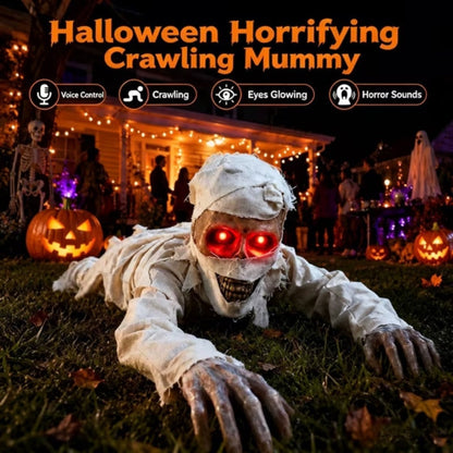 42-Inch Sound-Activated Crawling Mummy with Glowing Red Eyes, Halloween Decorations – alternate product view 2