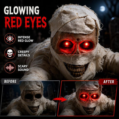 42-Inch Sound-Activated Crawling Mummy with Glowing Red Eyes, Halloween Decorations – alternate product view 4
