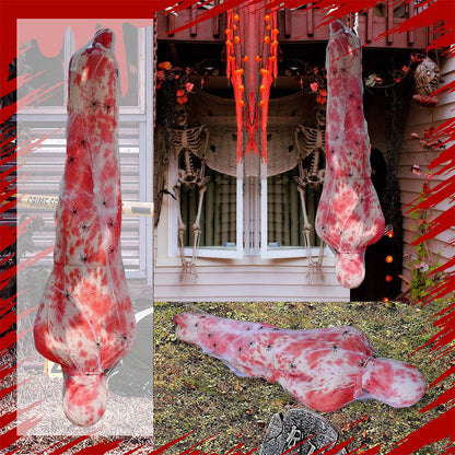 59-Inch Hanging Cocoon Corpse with Integrated Warm String Lights for Halloween – alternate product view 3